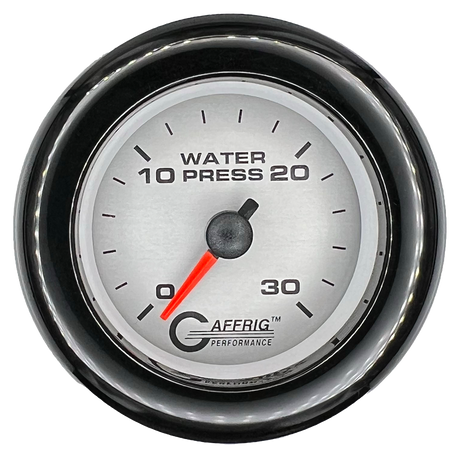 GAFFRIG 2 INCH MECHANICAL WATER PRESSURE 0-30 PSI GAUGE FAT RIM (218) / BLACK / PLATINUM