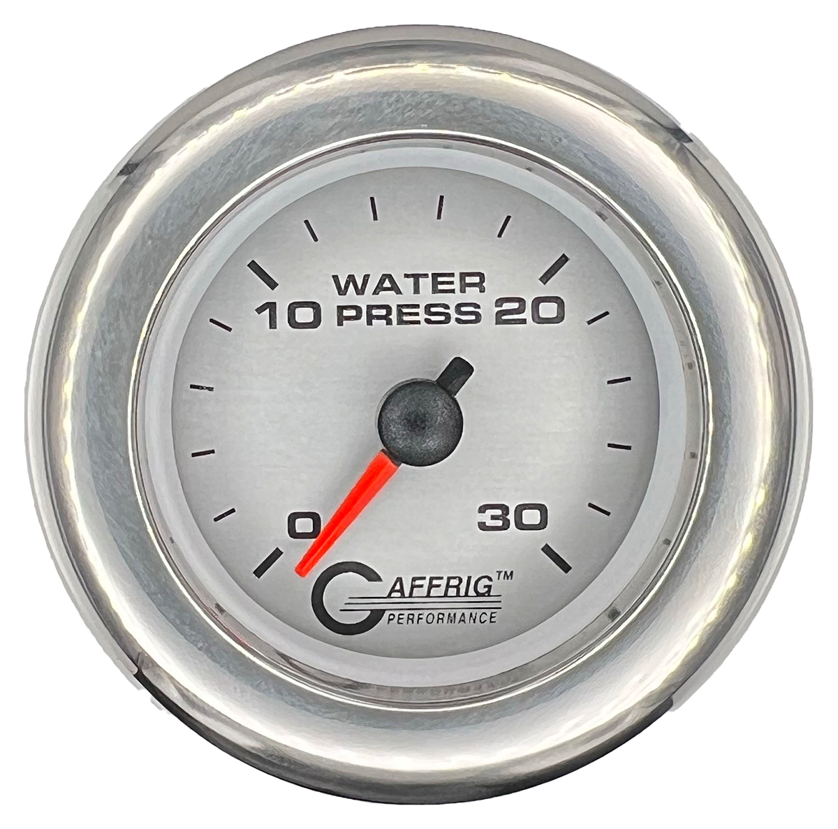 GAFFRIG 2 INCH MECHANICAL WATER PRESSURE 0-30 PSI GAUGE FAT RIM (218) / CHROME/POLISHED / PLATINUM