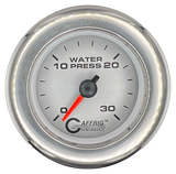 GAFFRIG 2 INCH MECHANICAL WATER PRESSURE 0-30 PSI GAUGE FAT RIM (218) / CHROME/POLISHED / PLATINUM