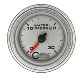 GAFFRIG 2 INCH MECHANICAL WATER PRESSURE 0-30 PSI GAUGE STEP RIM (002) / PLATINUM / PLATINUM