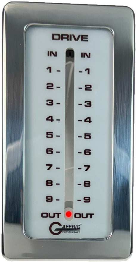 GAFFRIG PART #200 MECHANICAL INDICATOR - 1 DRIVE MERCURY CARD - WHITE DIAL CHROME/POLISHED