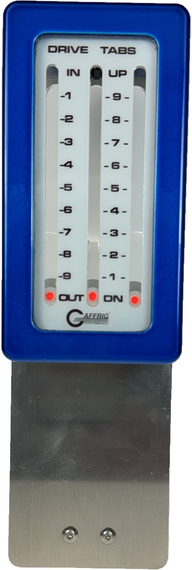 GAFFRIG PART #204 MECHANICAL INDICATOR - 1 DRIVE 2 TABS MERCURY CARD - WHITE DIAL BLUE