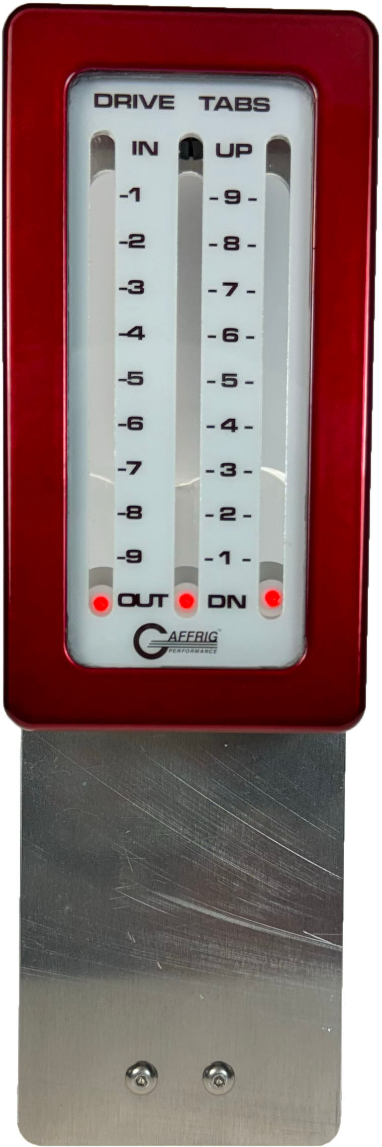 GAFFRIG PART #204 MECHANICAL INDICATOR - 1 DRIVE 2 TABS MERCURY CARD - WHITE DIAL RED