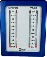 GAFFRIG PART #205 MECHANICAL INDICATOR - 2 DRIVES 2 TABS MERCURY CARD - WHITE DIAL BLUE