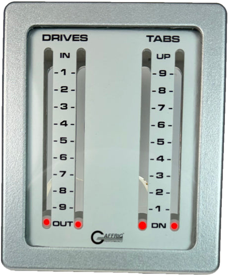 GAFFRIG PART #205 MECHANICAL INDICATOR - 2 DRIVES 2 TABS MERCURY CARD - WHITE DIAL PLATINUM