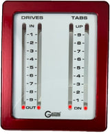 GAFFRIG PART #205 MECHANICAL INDICATOR - 2 DRIVES 2 TABS MERCURY CARD - WHITE DIAL RED