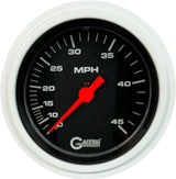 GAFFRIG 3 3/8 INCH MECHANICAL DRY SPEEDOMETER 45 MPH - HEAD ONLY STEP RIM (008) / WHITE / BLACK