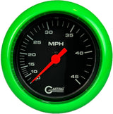 GAFFRIG 3 3/8 INCH MECHANICAL DRY SPEEDOMETER 45 MPH - HEAD ONLY FAT RIM (338) / LIME GREEN / BLACK