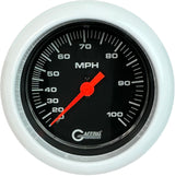 GAFFRIG 3 3/8 INCH MECHANICAL DRY SPEEDOMETER 100 MPH - HEAD ONLY FAT RIM (338) / WHITE / BLACK