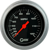 GAFFRIG 3 3/8 INCH MECHANICAL DRY SPEEDOMETER 120 MPH - HEAD ONLY BLACK / STEP RIM (008) / PLATINUM