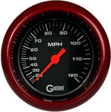 GAFFRIG 3 3/8 INCH MECHANICAL DRY SPEEDOMETER 120 MPH - HEAD ONLY BLACK / FAT RIM (338) / RED