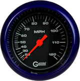 GAFFRIG 3 3/8 INCH MECHANICAL DRY SPEEDOMETER 120 MPH - HEAD ONLY BLACK / FAT RIM (338) / PURPLE