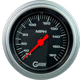 GAFFRIG 3 3/8 INCH MECHANICAL DRY SPEEDOMETER 160 MPH - HEAD ONLY STEP RIM (008) / PLATINUM / BLACK