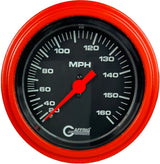 GAFFRIG 3 3/8 INCH MECHANICAL DRY SPEEDOMETER 160 MPH - HEAD ONLY STEP RIM (008) / ORANGE / BLACK