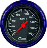 GAFFRIG 3 3/8 INCH MECHANICAL DRY SPEEDOMETER 160 MPH - HEAD ONLY STEP RIM (008) / PURPLE / BLACK