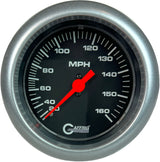 GAFFRIG 3 3/8 INCH MECHANICAL DRY SPEEDOMETER 160 MPH - HEAD ONLY FAT RIM (338) / PLATINUM / BLACK