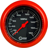 GAFFRIG 3 3/8 INCH MECHANICAL DRY SPEEDOMETER 160 MPH - HEAD ONLY FAT RIM (338) / ORANGE / BLACK