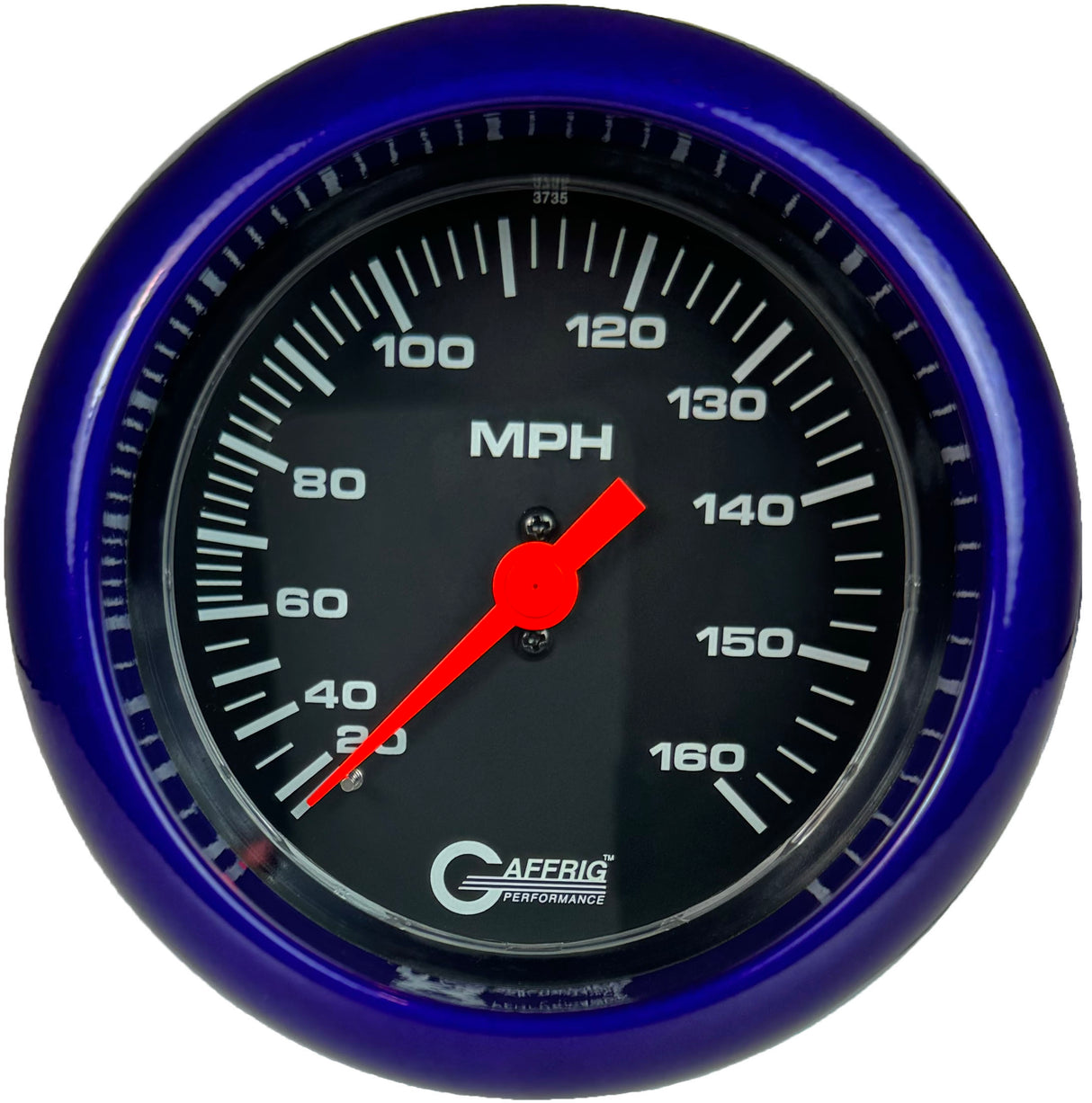 GAFFRIG 3 3/8 INCH MECHANICAL DRY SPEEDOMETER 160 MPH - HEAD ONLY FAT RIM (338) / PURPLE / BLACK