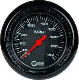 GAFFRIG 3 3/8 INCH MECHANICAL DRY SPEEDOMETER 160 MPH - HEAD ONLY FAT RIM (338) / BLACK / BLACK