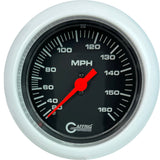 GAFFRIG 3 3/8 INCH MECHANICAL DRY SPEEDOMETER 160 MPH - HEAD ONLY FAT RIM (338) / WHITE / BLACK