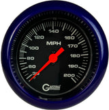 GAFFRIG 3 3/8 INCH MECHANICAL DRY SPEEDOMETER 200 MPH - HEAD ONLY FAT RIM (338) / PURPLE / BLACK