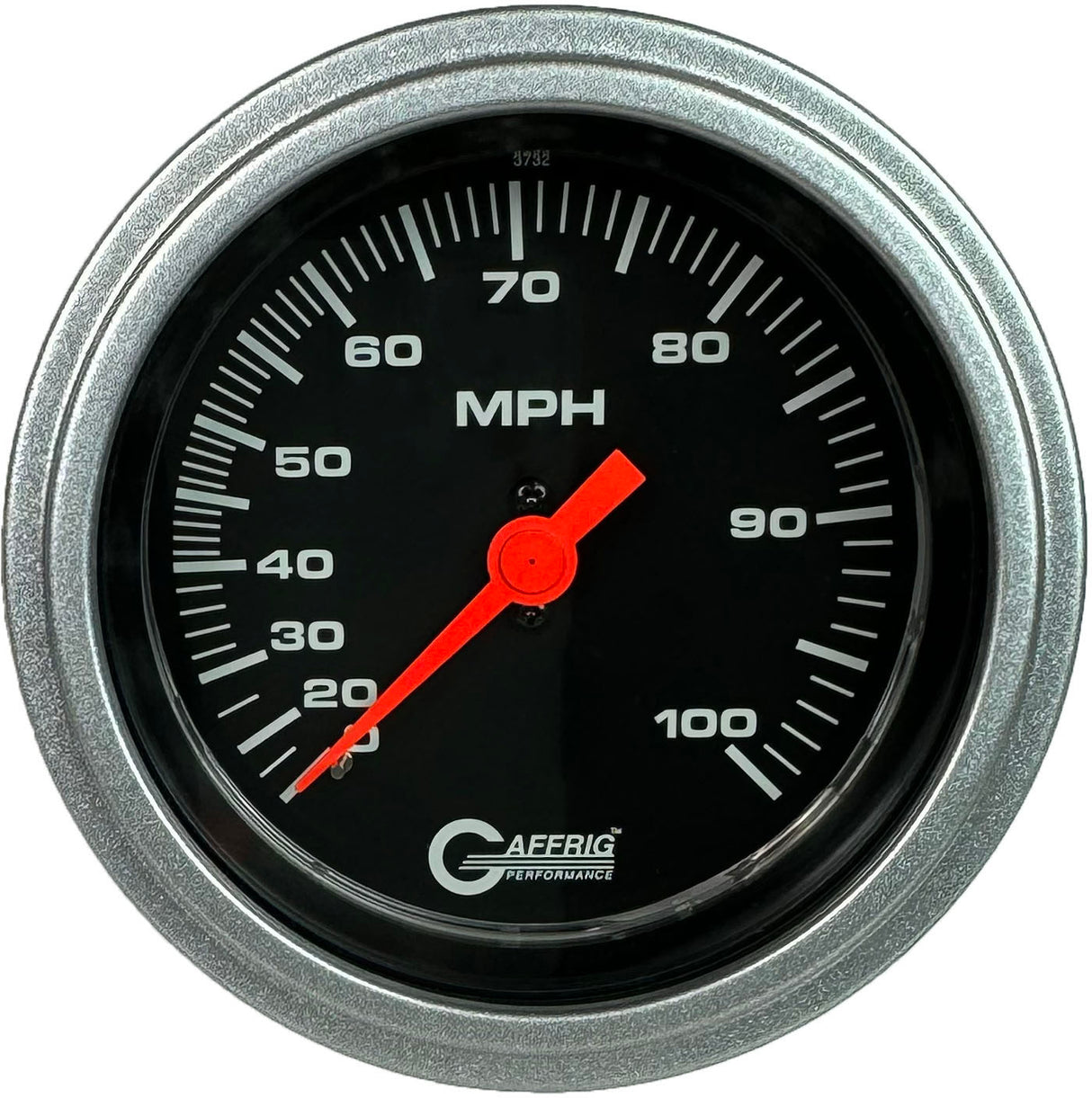 GAFFRIG 3 3/8 INCH MECHANICAL DRY SPEEDOMETER 100 MPH KIT BLACK / STEP RIM (008) / PLATINUM