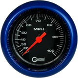 GAFFRIG 3 3/8 INCH MECHANICAL DRY SPEEDOMETER 100 MPH KIT BLACK / FAT RIM (338) / BLUE