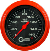 GAFFRIG 3 3/8 INCH GPS ANALOG SPEEDOMETER - 160 MPH - HEAD ONLY BLACK STEP RIM / ORANGE