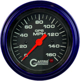 GAFFRIG 3 3/8 INCH GPS ANALOG SPEEDOMETER - 160 MPH - HEAD ONLY BLACK STEP RIM / PURPLE