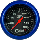 GAFFRIG 3 3/8 INCH GPS ANALOG SPEEDOMETER - 160 MPH - HEAD ONLY BLACK FAT RIM / BLUE