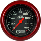 GAFFRIG 3 3/8 INCH GPS ANALOG SPEEDOMETER - 160 MPH - HEAD ONLY BLACK FAT RIM / RED