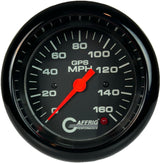 GAFFRIG 3 3/8 INCH GPS ANALOG SPEEDOMETER - 160 MPH - HEAD ONLY BLACK FAT RIM / BLACK