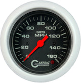 GAFFRIG 3 3/8 INCH GPS ANALOG SPEEDOMETER - 160 MPH - HEAD ONLY BLACK FAT RIM / WHITE