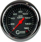 GAFFRIG 3 3/8 INCH GPS ANALOG SPEEDOMETER - 160 MPH - HEAD ONLY BLACK FAT RIM / CHROME