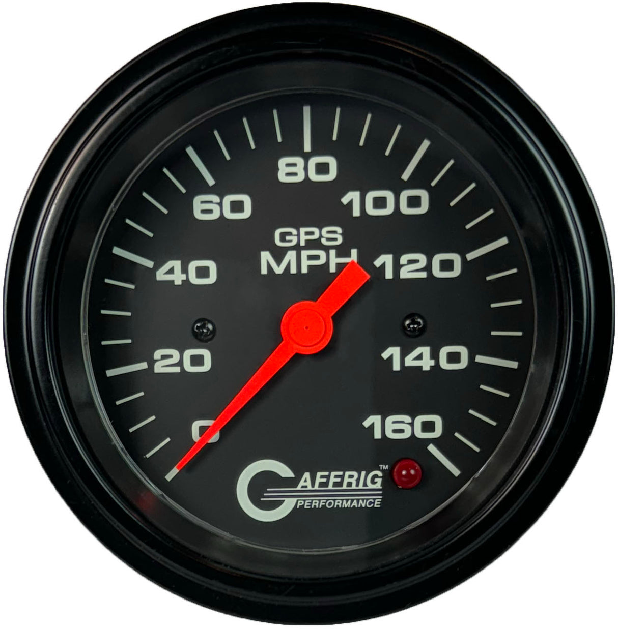 GAFFRIG 3 3/8 INCH GPS ANALOG SPEEDOMETER - 160 MPH - HEAD ONLY BLACK STEP RIM / BLACK