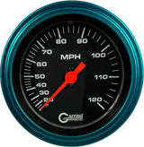 GAFFRIG 3 3/8 INCH MECHANICAL DRY SPEEDOMETER 120 MPH KIT BLACK / STEP RIM (008) / TEAL