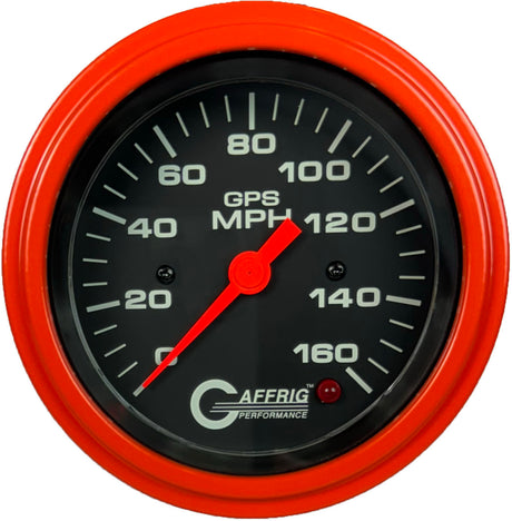 GAFFRIG 3 3/8 INCH GPS ANALOG SPEEDOMETER KIT - 160 MPH - BLACK STEP RIM / ORANGE