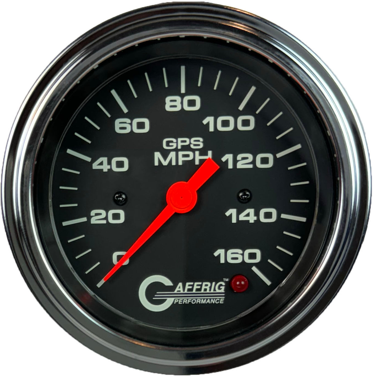 GAFFRIG 3 3/8 INCH GPS ANALOG SPEEDOMETER KIT - 160 MPH - BLACK STEP RIM / CHROME