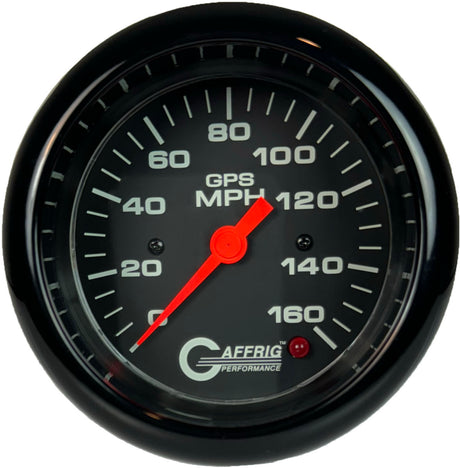 GAFFRIG 3 3/8 INCH GPS ANALOG SPEEDOMETER KIT - 160 MPH - BLACK FAT RIM / BLACK