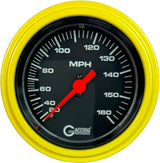 GAFFRIG 3 3/8 INCH MECHANICAL DRY SPEEDOMETER 160 MPH KIT BLACK / STEP RIM (008) / YELLOW