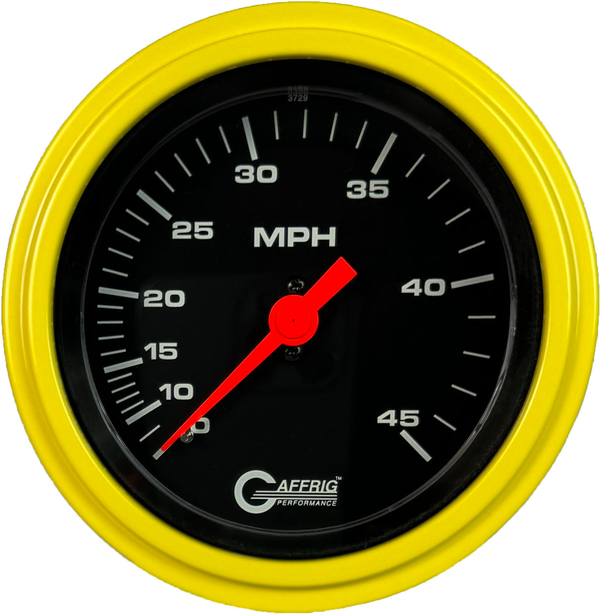 GAFFRIG 3 3/8 INCH MECHANICAL DRY SPEEDOMETER 45 MPH KIT BLACK / STEP RIM (008) / YELLOW