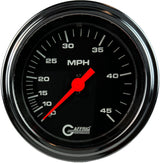 GAFFRIG 3 3/8 INCH MECHANICAL DRY SPEEDOMETER 45 MPH KIT BLACK / STEP RIM (008) / POLISHED/CHROME