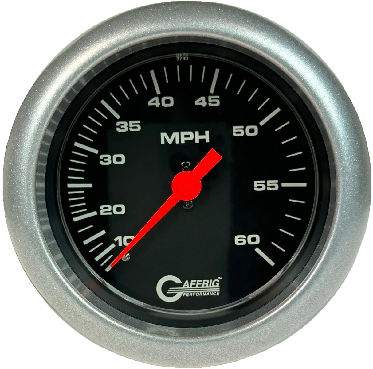 GAFFRIG 3 3/8 INCH MECHANICAL DRY SPEEDOMETER 60 MPH KIT BLACK / FAT RIM (338) / PLATINUM