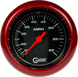 GAFFRIG 3 3/8 INCH MECHANICAL DRY SPEEDOMETER 60 MPH KIT BLACK / FAT RIM (338) / RED