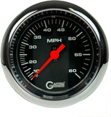 GAFFRIG 3 3/8 INCH MECHANICAL DRY SPEEDOMETER 60 MPH KIT BLACK / FAT RIM (338) / POLISHED/CHROME