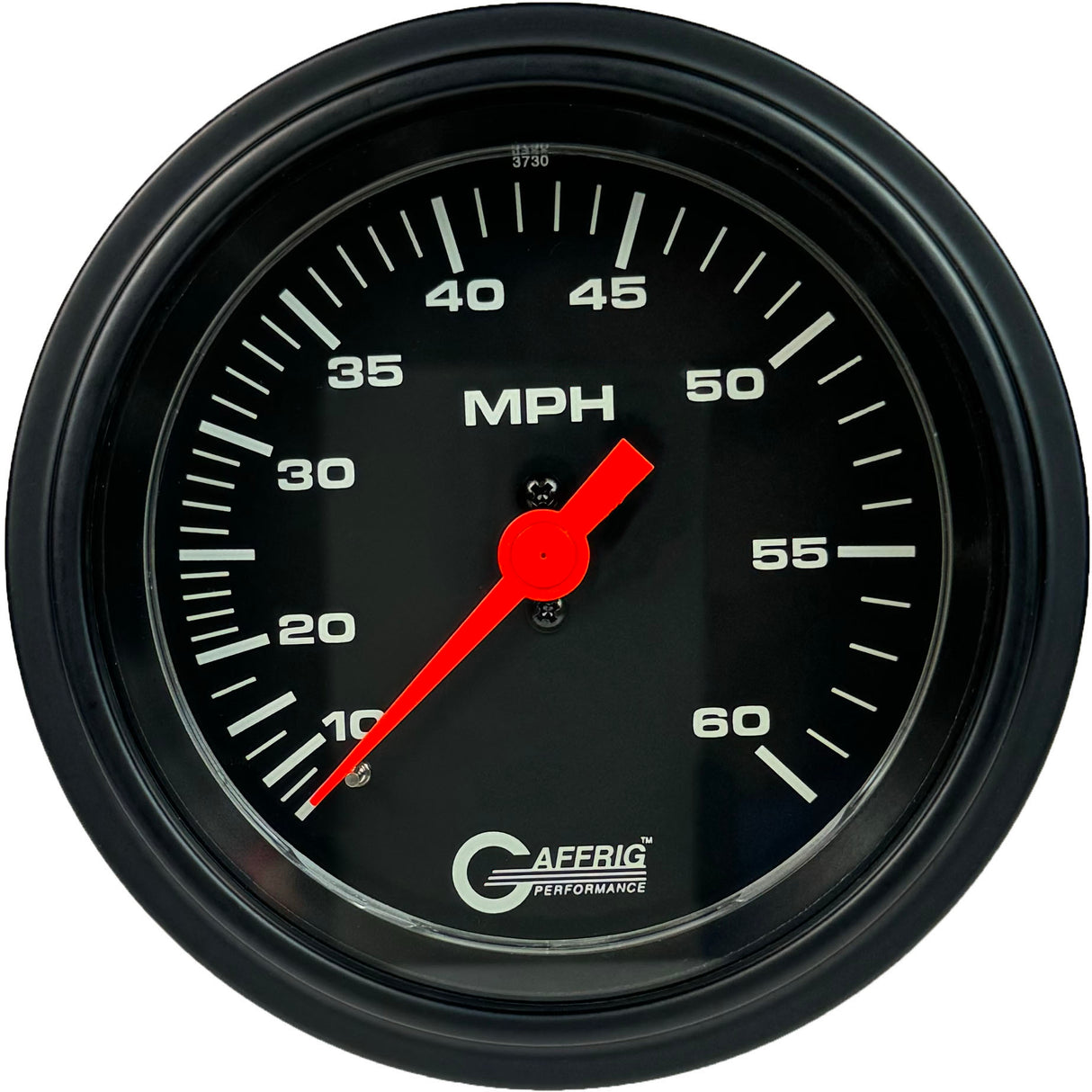 GAFFRIG 3 3/8 INCH MECHANICAL DRY SPEEDOMETER 60 MPH KIT BLACK / STEP RIM (008) / BLACK