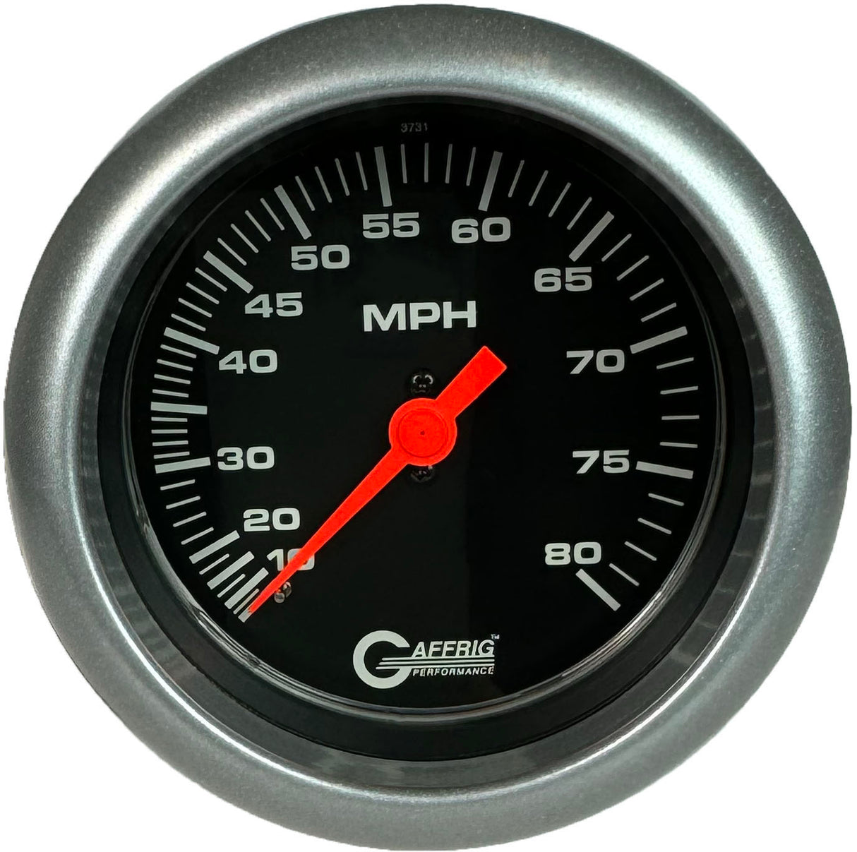 GAFFRIG 3 3/8 INCH MECHANICAL DRY SPEEDOMETER 80 MPH KIT BLACK / FAT RIM (338) / PLATINUM