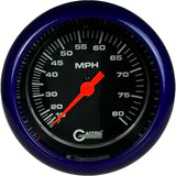 GAFFRIG 3 3/8 INCH MECHANICAL DRY SPEEDOMETER 80 MPH KIT BLACK / FAT RIM (338) / PURPLE