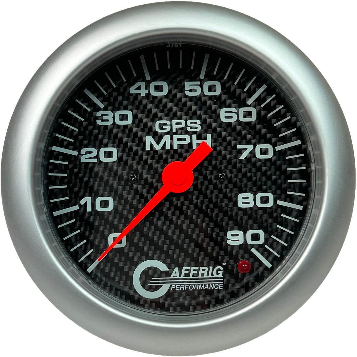 GAFFRIG 4 5/8 INCH GPS SPEEDOMETER - HEAD ONLY - CARBON FIBER PLATINUM / 90 MPH