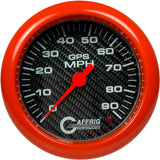 GAFFRIG 4 5/8 INCH GPS SPEEDOMETER - HEAD ONLY - CARBON FIBER ORANGE / 90 MPH